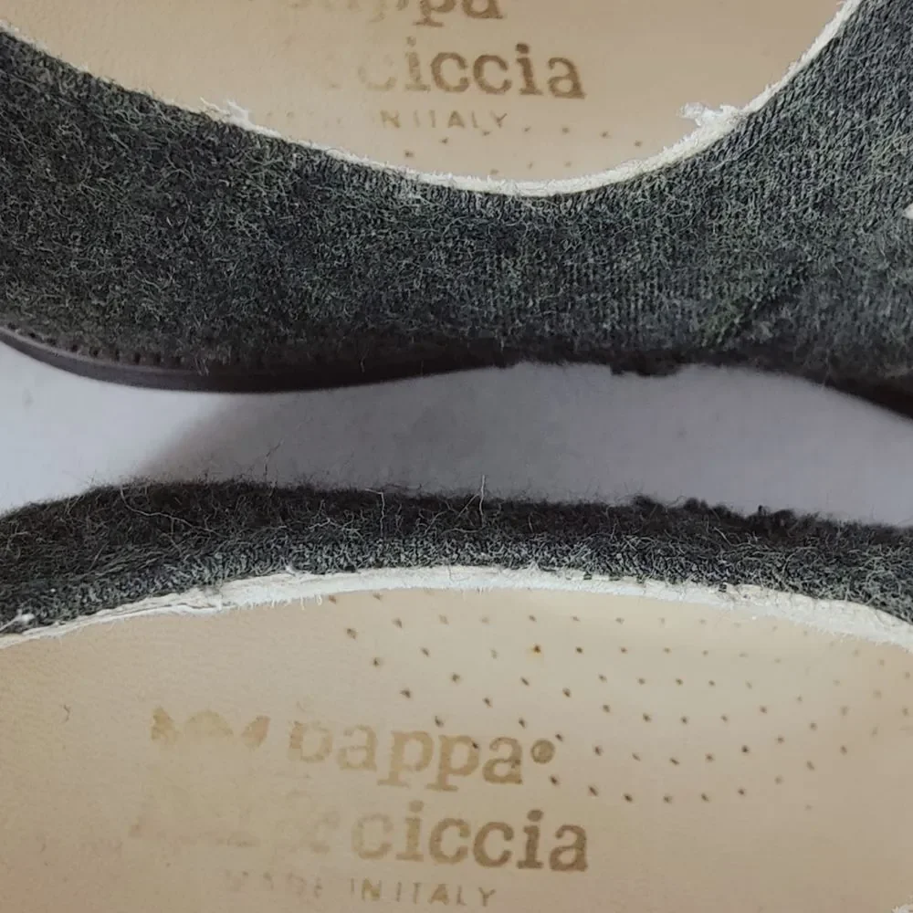 Pappa & Ciccia Italy Dark Green Heather Wool Baby Mary Jane Dress Shoes, 6